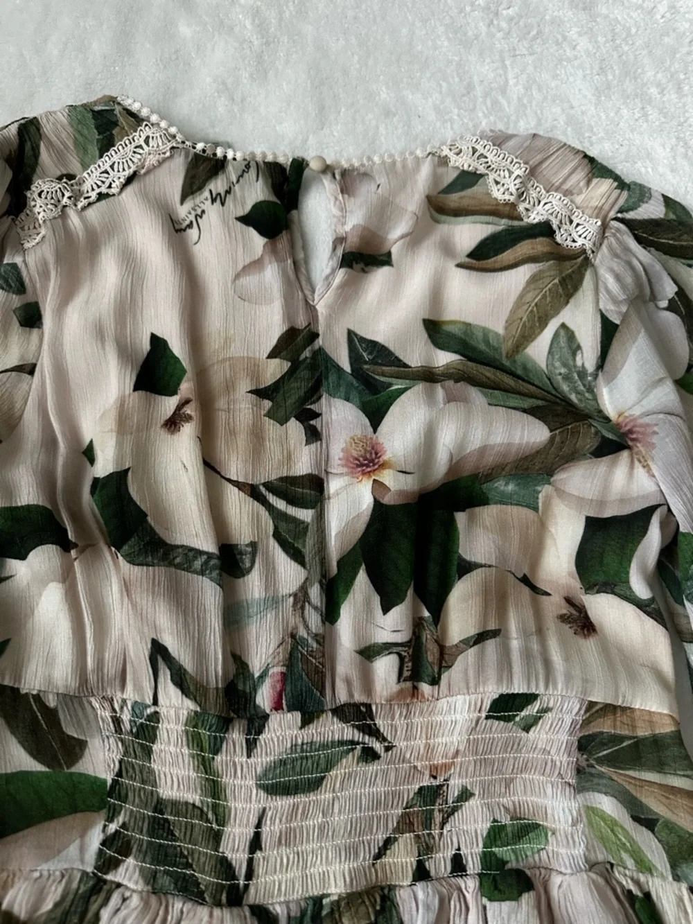 AllSaints Zora Alessandra Floral Lace-Trimmed Dress size 4 - Picture 6 of 16